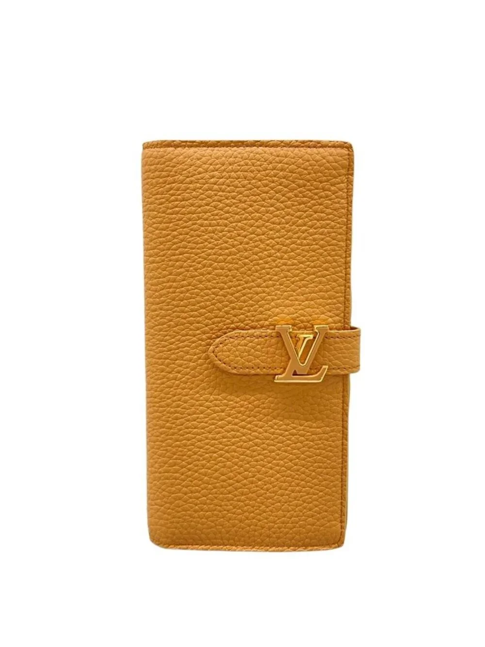 Louis Vuitton Wallet Capucines LV Vertical Hazelnut Bran Leather Cowhide